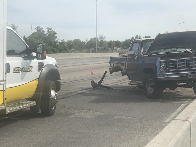 Wheel falls off truck, causes crash on US 20 bridge over Snake River