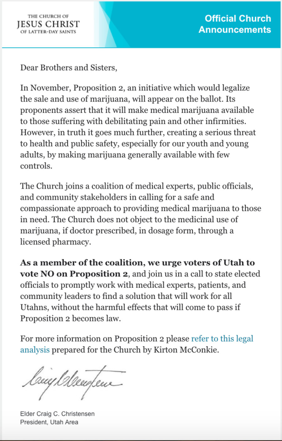 Medical marijuana letter East Idaho News