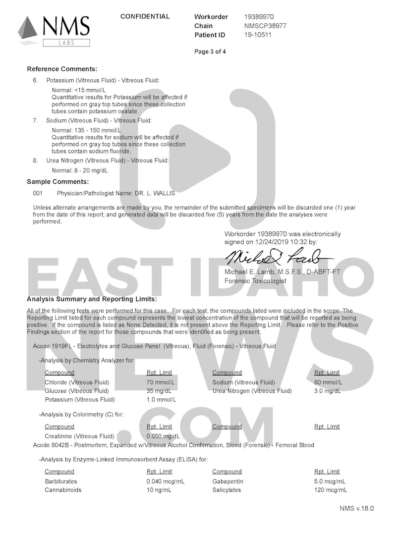 READ The medical examiner and toxicology reports on Alex Cox East
