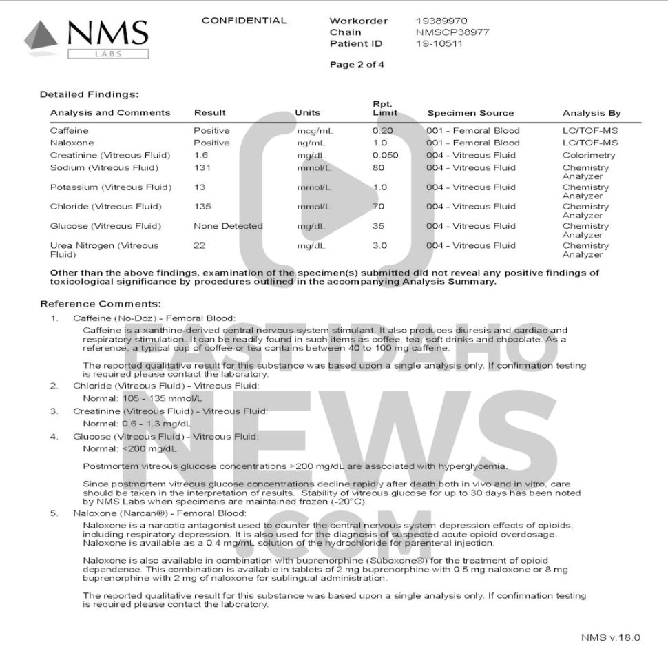 READ The medical examiner and toxicology reports on Alex Cox East