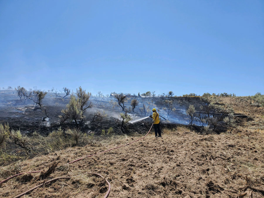 Field fire burns over 100 acres in Shelley, now 100 contained East