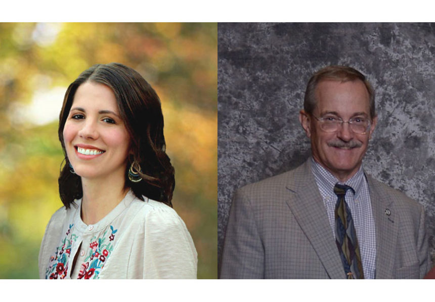 Rebekah Sorensen (left) and Marc Beitia, American Falls Mayor (2021)