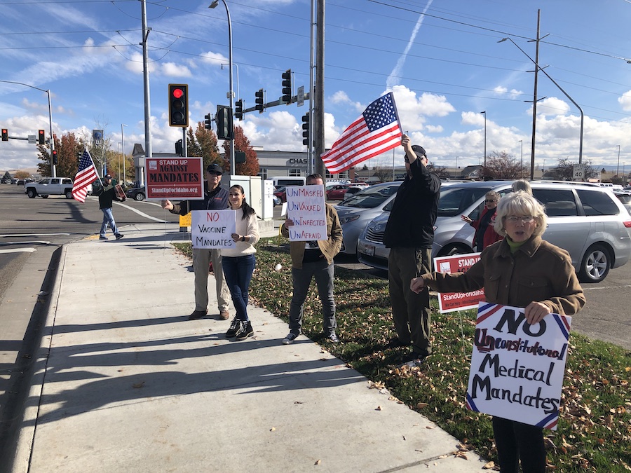 Local group protests against mask and vaccine mandates in Idaho Falls - Vimarsana News