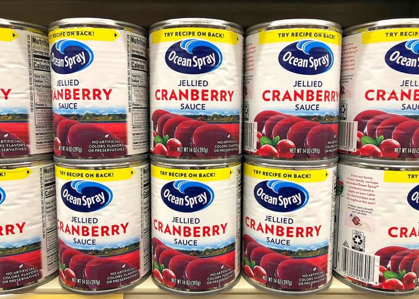 Ocean Spray cranberry sauce cans