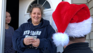 Woman receiving money