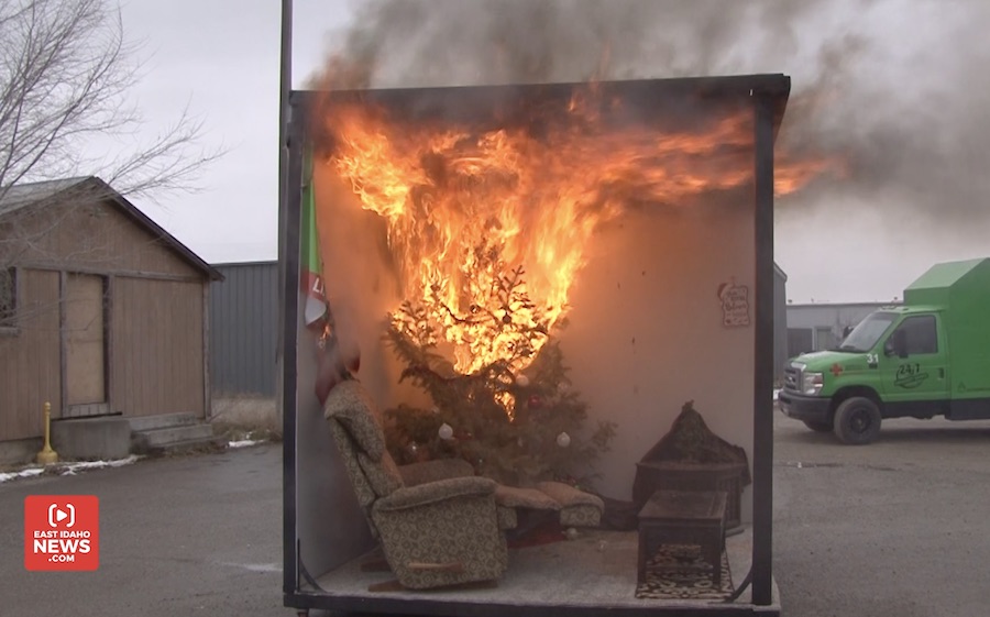 Local business sets Christmas tree a blaze to demonstrate holiday fire safety - Vimarsana News