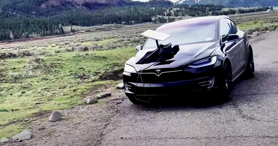 Man brings Starlink on Tesla to work remotely From Yellowstone - Vimarsana News